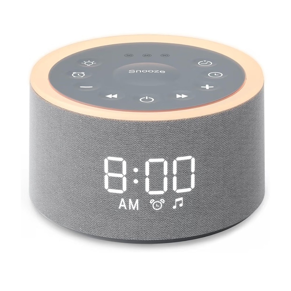 Dreamegg Classic D1+ Sound Machine Alarm Clock White Noise Night Light Grey